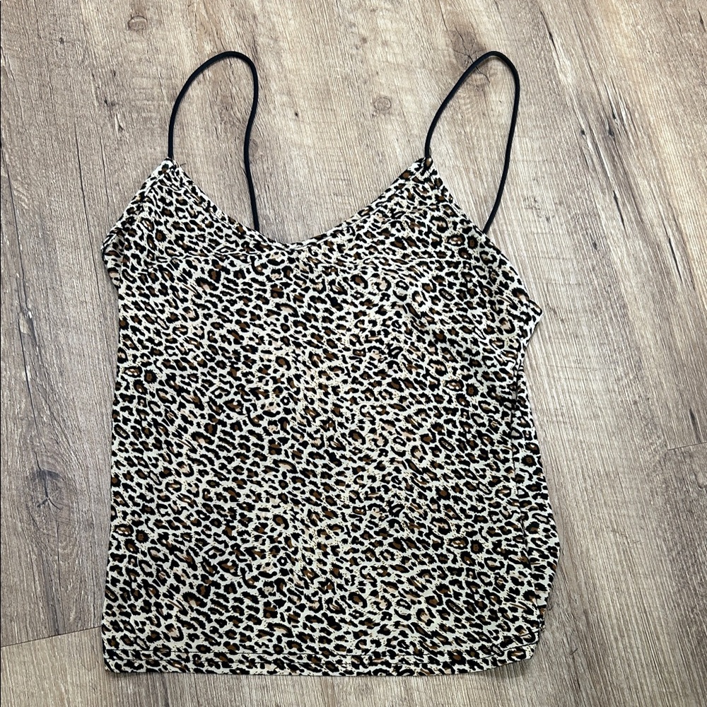 SHEIN Leopard Print Camisole with Black Straps